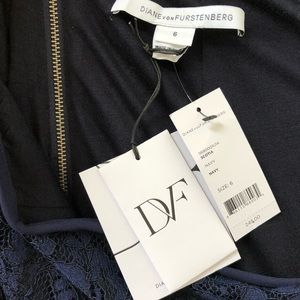 New! DVF Navy lace pencil skirt